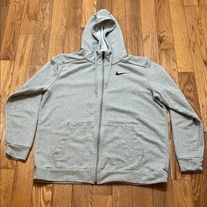 Nike Men's Light Gray Zip-Up Hoodie